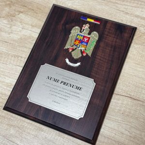 Plachetă M4 cu stemă metalică IPJ - imagine 1