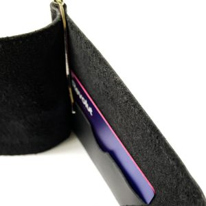 Port bancnote negru din piele naturală - imagine 3