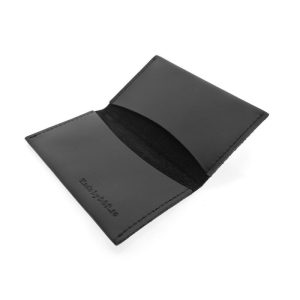 Porcard negru din piele naturală - imagine 2