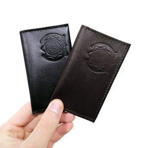 Porcard negru din piele naturală - imagine 4